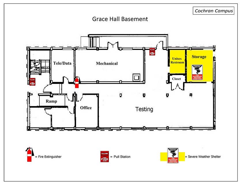 Grace Hall Basement Safety Diagram